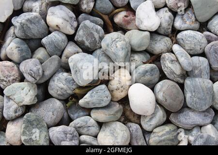 Das Leben selbst ist nicht die Realität. Wir sind es, die das Leben in Steine und Kieselsteine stecken. Stockfoto