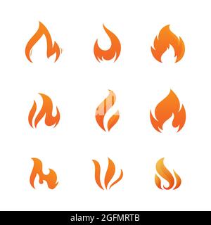 Design-Vorlage für „Hot Flame Fire“-Vektor-Symbol-Illustration Stockfoto