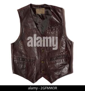 Braune Lederweste Stockfoto