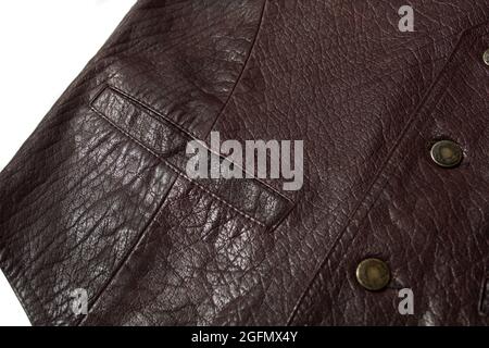 Braune Lederweste Stockfoto
