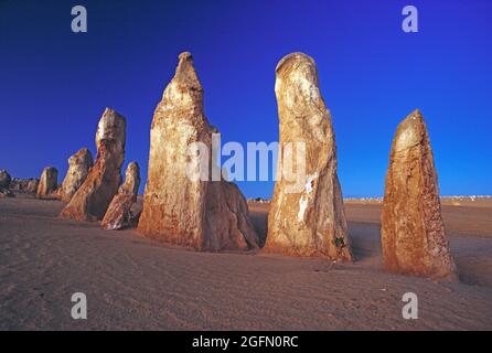 Westaustralien. Neue Region Norcia. Die Pinnacles. Stockfoto