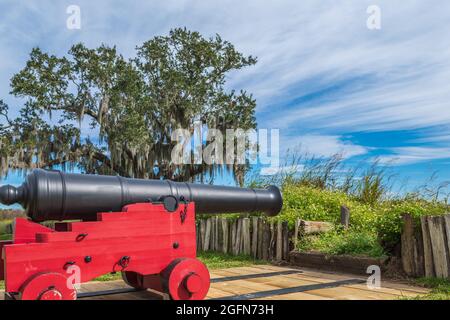 Schlachtfeld von Chalmette, Schauplatz der Schlacht von New Orleans 1814 während des Krieges von 1812. Stockfoto