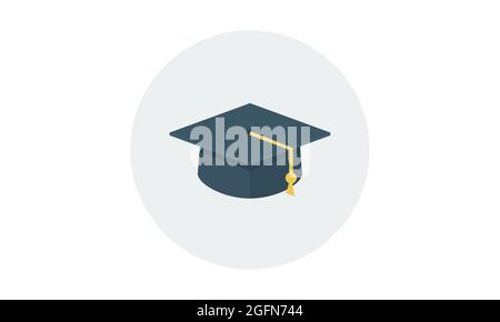 Vektorbild für akademische Kappen oder Mortarboard-Symbole für graduierte Kappen Stock Vektor
