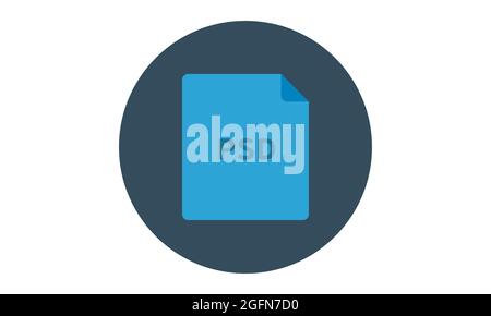 Symbol für flachen Vektor der PSD-Datei. Elemente für mobiles Konzept und Web-Apps. Stock Vektor