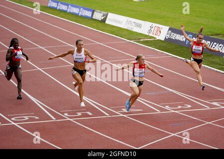 Lausanne, Schweiz. 26. August 2021. Während der Athletissima Lausanne im Olympiastadion La Pontaise in Lausanne, Schweiz. Kredit: SPP Sport Pressefoto. /Alamy Live News Stockfoto