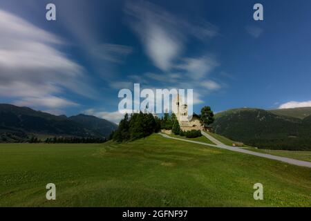 Die Kirche von San Gian in celerina Schweiz Stockfoto