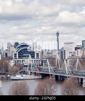Ein Blick über die Themse in London, Großbritannien. Stockfoto