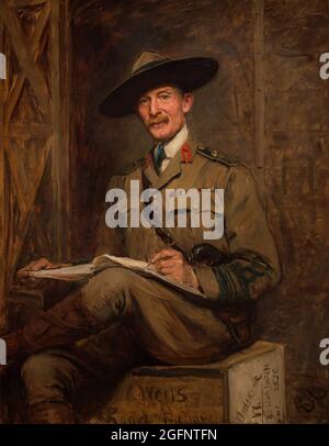 Robert Baden-Powell, 1. Baron Baden-Powell (1857-1941). Britischer Generalmajor und Schriftsteller. Gründerin der Pfadfinder- und Mädchenführer. Porträt von Sir Hubert von Herkomer (1849-1914). Öl auf Leinwand (141,9 x 112,1 cm), 1903. National Portrait Gallery. London, England, Vereinigtes Königreich. Stockfoto