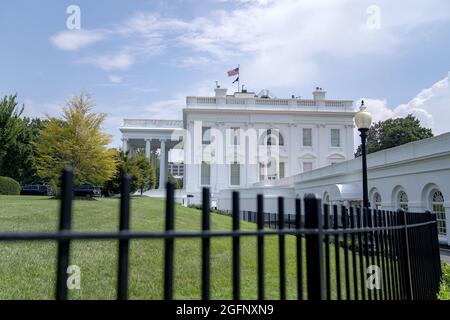 Washington, Usa. August 2021. Das Weiße Haus in Washington, DC am Donnerstag, den 26. August 2021. Foto von Stefani Reynolds/UPI Credit: UPI/Alamy Live News Stockfoto