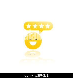 Kundenreview-Symbol mit Emoji Stock Vektor