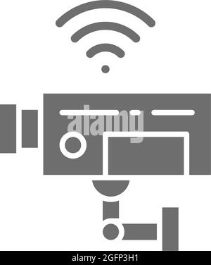 Vector Sicherheitskamera, Überwachung, graues CCTV-Symbol. Stock Vektor