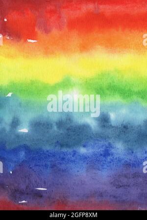 Aquarell abstrakt Regenbogen Verlauf Hintergrund Stockfoto