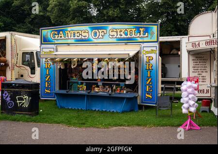 Mobile Jahrmarkt findet jedes Jahr in Chapel Field Gardens in Norwich Norfolk statt Stockfoto