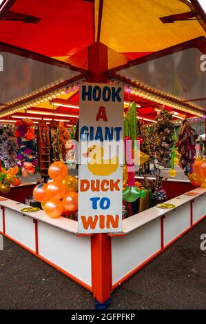 Mobile Jahrmarkt findet jedes Jahr in Chapel Field Gardens in Norwich Norfolk statt Stockfoto