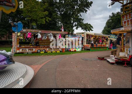 Mobile Jahrmarkt findet jedes Jahr in Chapel Field Gardens in Norwich Norfolk statt Stockfoto