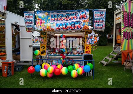 Mobile Jahrmarkt findet jedes Jahr in Chapel Field Gardens in Norwich Norfolk statt Stockfoto