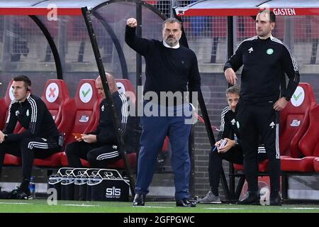 ALKMAAR, NIEDERLANDE - 26. AUGUST: Ange Postecoglou von Celtic während des UEFA Europa League-Spiels zwischen AZ und Celtic im AFAS Stadion am 26. August 2021 in Alkmaar, Niederlande (Foto: Patrick Goosen/Orange Picches) Stockfoto