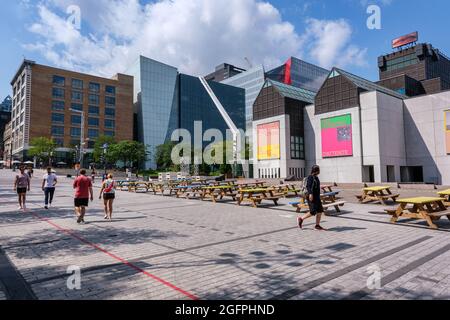 Montreal, CA - 25. August 2021: Facade of Contemporary Art Museum (MACM) Stockfoto