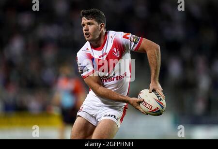 St Helens’ Lachlan Coote in Aktion während des Betfred Super League-Spiels im total Wicked Stadium, St. Helens. Bilddatum: Donnerstag, 26. August 2021. Stockfoto