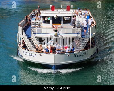 Wendella Tour Boot. Chicago River. Stockfoto