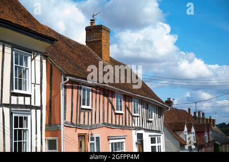 Fachwerkhäuser Prentice Street Lavenham Suffolk Stockfoto