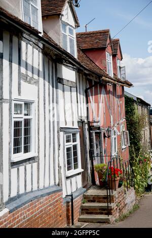 Fachwerkhäuser Prentice Street Lavenham Suffolk Stockfoto