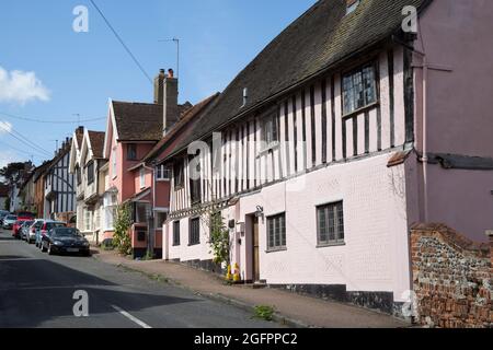 Fachwerkhäuser Prentice Street Lavenham Suffolk Stockfoto