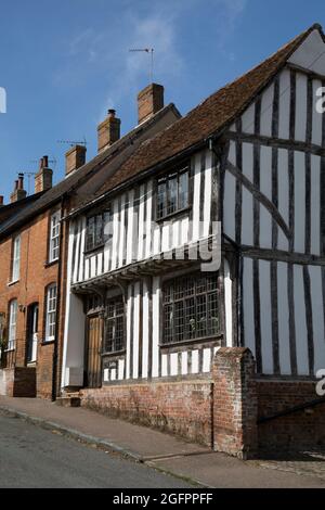 Fachwerkhäuser Prentice Street Lavenham Suffolk Stockfoto