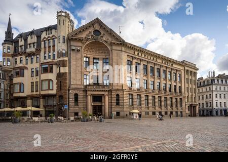 Riga, Lettland. 22. August 2021. Der Sitz des lettischen Nationalradios im Stadtzentrum Stockfoto