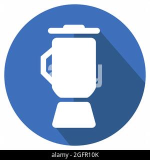 Icon Vector of Coffee Blender - Long Shadow Style - einfache Illustration, editierbare Kontur, Design Template Vektor, gut für Drucke, Poster, Werbung Stock Vektor