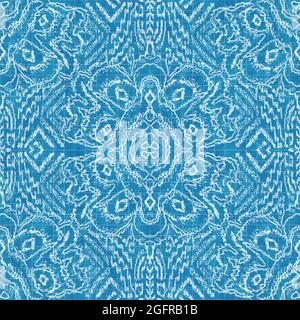 Nahtloses Blaumuster in leuchtendem Blau für Textil und Druck Stockfoto