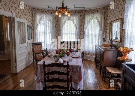 Beckley, West Virginia. Beckley Exhibition Coal Mine, Speisesaal des Superintendent's House, Anfang 20. Jahrhundert. Stockfoto