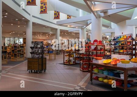 Tamarack, West Virginia. Caperton Center, zeigt Kunsthandwerk und künstlerische Kreationen von Künstlern aus West Virginia. Stockfoto