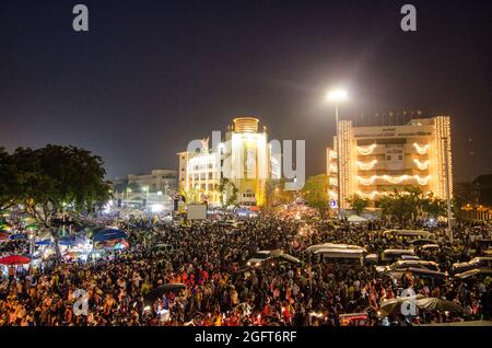 Proteste gegen die Regierung in Bangkok, Thailand. Dezember 2013 Stockfoto