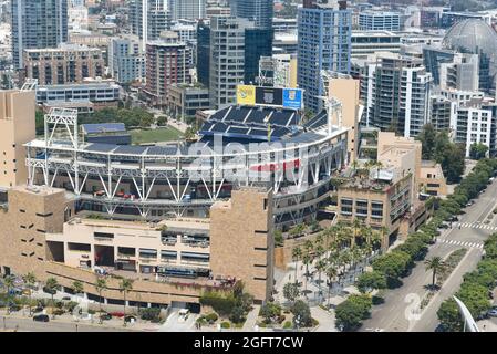 SAN DIEGO , KALIFORNIEN - 25 AUG 2021: Petco Field, Heimstadion der San Diego Padres der National League West Division of Major League Baseballspiel. Stockfoto