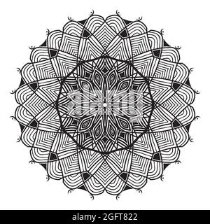 arabisches Mandala-Design mit islamischer geometrischer Elementzeichnung für Blumenmuster mit henna-Kunstwerken im arabischen Stil Stock Vektor