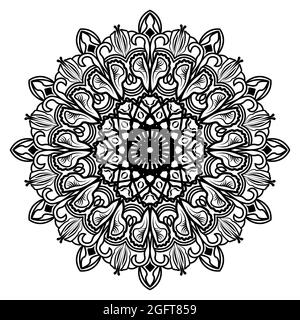 arabisches Mandala-Design mit islamischer geometrischer Elementzeichnung für Blumenmuster mit henna-Kunstwerken im arabischen Stil Stock Vektor