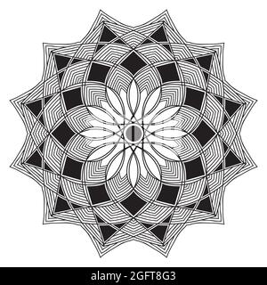 arabisches Mandala-Design mit islamischer geometrischer Elementzeichnung für Blumenmuster mit henna-Kunstwerken im arabischen Stil Stock Vektor