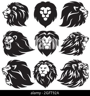 „Lion Logo Set“-Kollektion. Premium Design Vektor Illustration Emblem Icons Stock Vektor