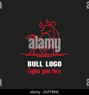 Bull Logo exklusive Designinspiration Stock Vektor