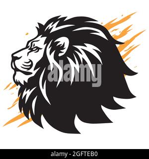 Cooles Lion Head Logo Vektor Maskottchen Design Stock Vektor