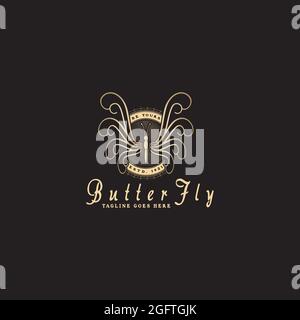 Design-Inspiration Für Das Beauty Butterfly Logo Stock Vektor