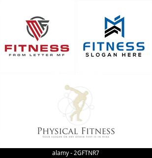 Logo-Vektor für körperliche Fitness-Symbole Stock Vektor