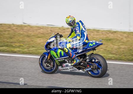 CIRCUIT DE CATALUNYA, SPANIEN - 05. Jun 2016: Ein Valentino Rossi bei der katalanischen Meisterschaft des Motorradsports auf dem Circuit Catalunya, Barcelona, Spanien Stockfoto