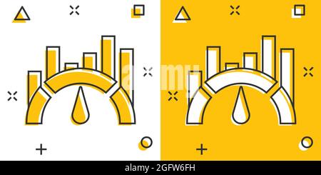 Benchmark messen Symbol im Comic-stil. Dashboard Bewertung vektor Cartoon Illustration auf weißem Hintergrund isoliert. Fortschritt Service Business Konzept sp Stock Vektor