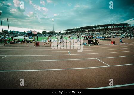 Lausanne, Schweiz. August 2021. Blick auf die Olympique de la Pontaise während der Wanda Diamond League 2021 in Lausanne. (Foto: Gonzlaes Photo - Tilman Jentzsch). Kredit: Gonzales Foto/Alamy Live Nachrichten Stockfoto