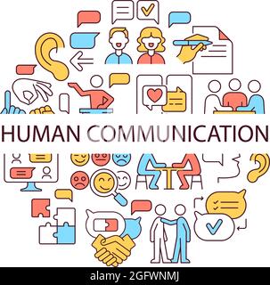 Human Communication Abstract Color Concept Layout mit Headline Stock Vektor