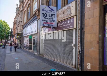 Die haigh Street in Warrington wurde geschlossen und geschlossen. Stockfoto