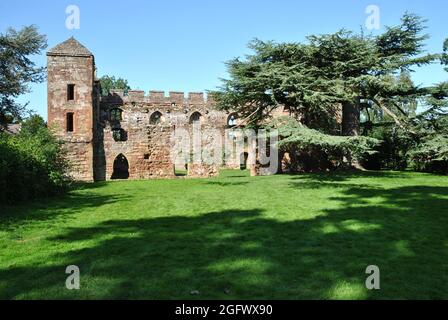 Das Acton Burnell Castle in Shropshire wurde zwischen 1284 und 1293 erbaut, und hier wurden zweimal Parlamente abgehalten, 1283 und 1285 Stockfoto