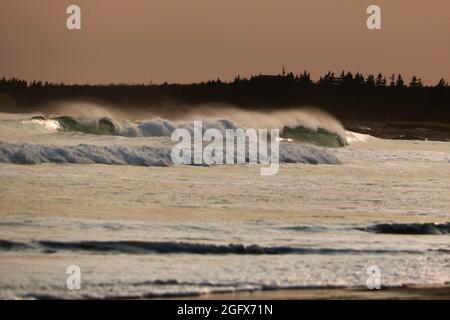 Wellen schlagen im Martinique Beach Provincial Park Stockfoto